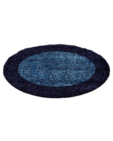 Tapis à bordures rond bleu 200x200cm