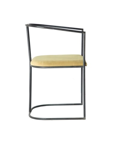 Chaise en fer, polyester et mousse noire 53x51,5x79