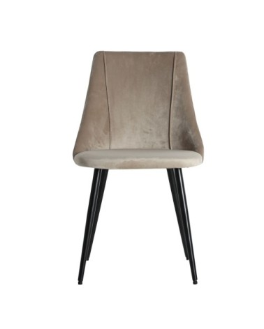 Chaise en velours, fer et mousse de couleur marron 50x50x86