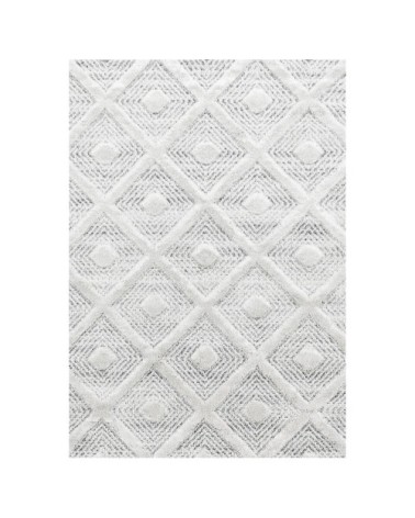 Tapis bohème à relief blanc ivoire 240x340cm