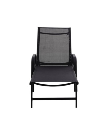 Lot de 2 bains de soleil en acier noir L193