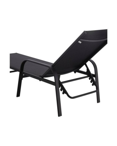 Lot de 2 bains de soleil en acier noir L193