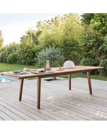 Table de terrasse extensible en bois d'eucalyptus 8 à 10 places