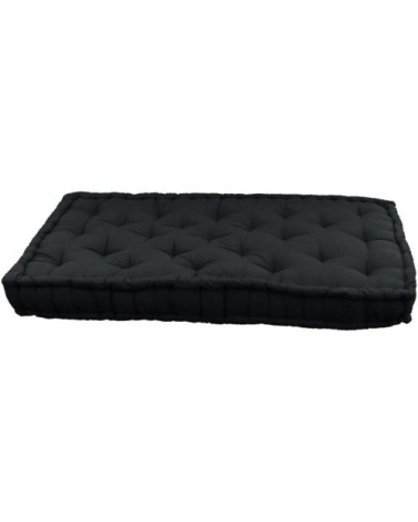 Coussin de palette en coton coloré 120 x 80 cm noir