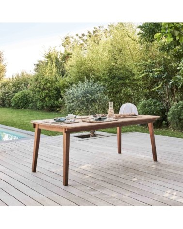 Table de terrasse extensible en bois d'eucalyptus 8 à 10 places