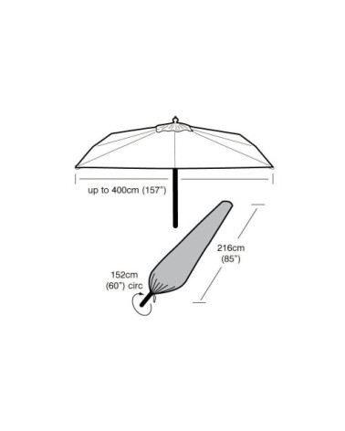 Housse parasol rectangulaire 4 mètres