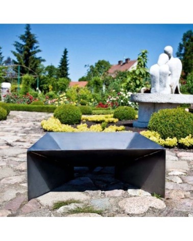 Brasero en acier pieds géométriques 60 cm