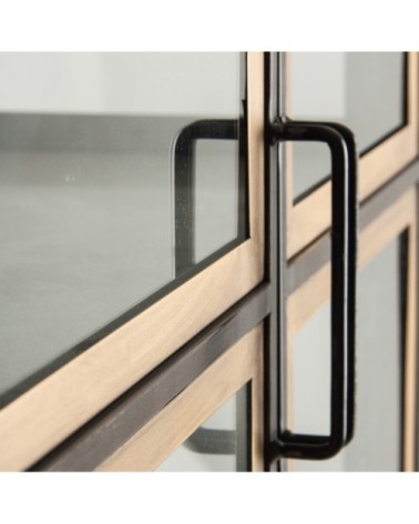 Vitrine en fer et verre en noir et or 80x37x160