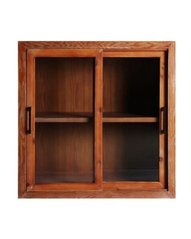 Vitrine en bois et en verre marron 72x36x71
