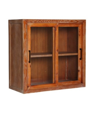Vitrine en bois et en verre marron 72x36x71