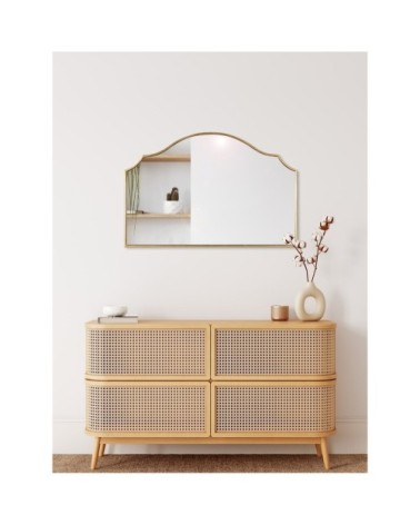 Miroir rectangulaire en métal or