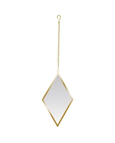 Miroir losange en métal or