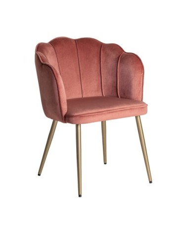 Fauteuil  en velours et ferme rose 60x54x79