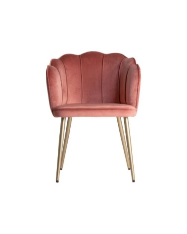 Fauteuil  en velours et ferme rose 60x54x79