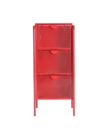 Chiffonnier en fer rouge 41x37x91,5