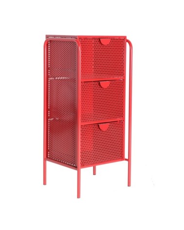 Chiffonnier en fer rouge 41x37x91,5