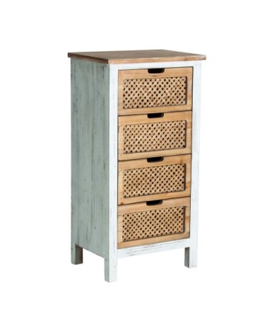 Chiffonnier en bois blanc et brun 48x35x94
