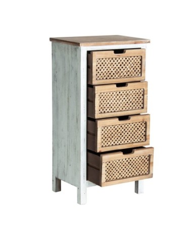 Chiffonnier en bois blanc et brun 48x35x94