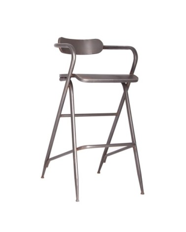 Tabouret en fer en gris 48x55x99 cm