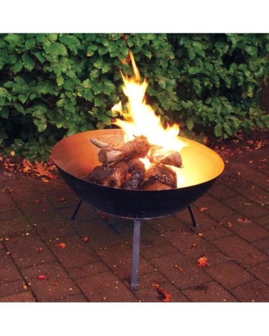 Brasero rond en métal sur pied 59 x 28 cm