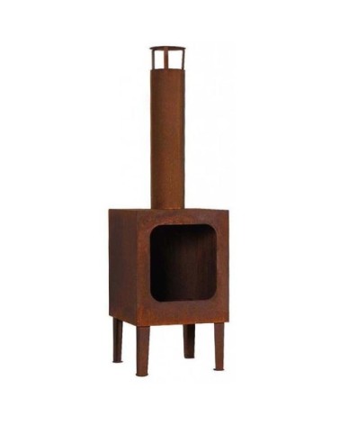 Cheminée d'extérieur en acier colorado rouillé