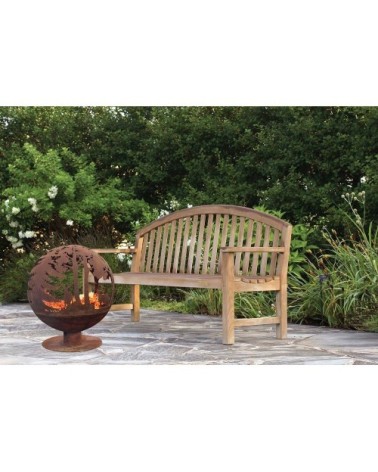 Brasero rond en métal rouillé forêt