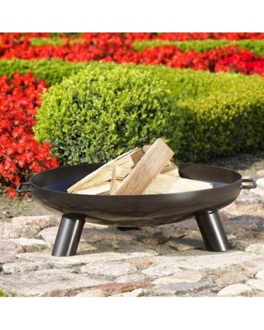 Brasero en acier peint 3 pieds et poignées diamètre 70 cm