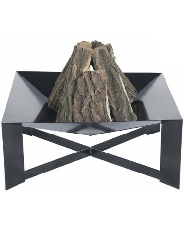 Brasero en acier pieds croisés design peint noir