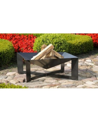 Brasero en acier pieds croisés design peint noir