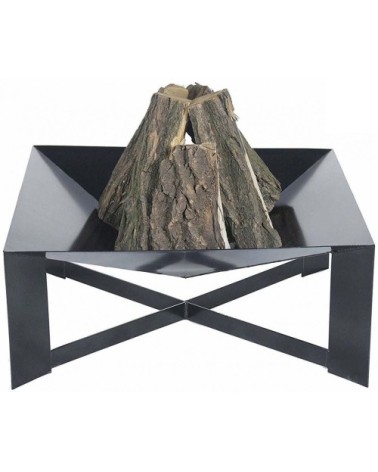 Brasero en acier pieds croisés design peint noir