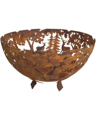 Brasero demi-rond en métal