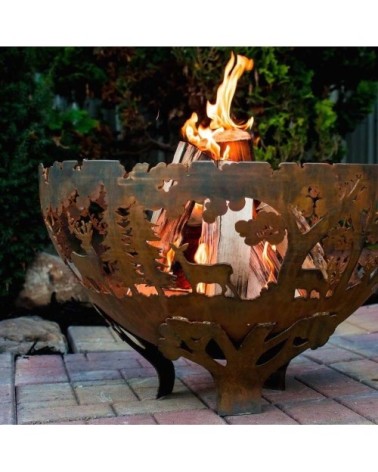 Brasero demi-rond en métal