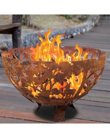 Brasero demi-rond en métal
