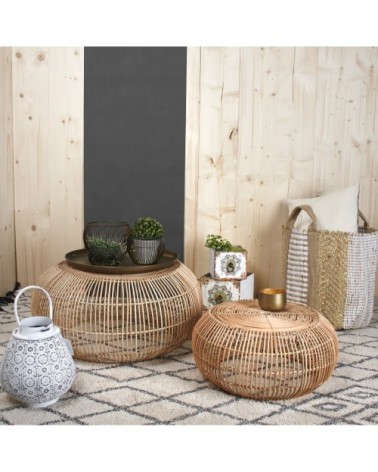 Lanterne en métal mosaique blanc vieilli