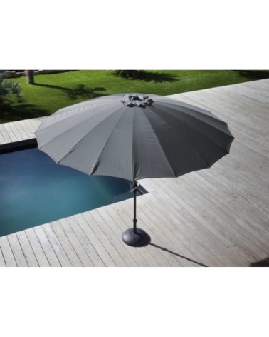 Parasol terrasse en fibre de verre pagode 300 cm cendre