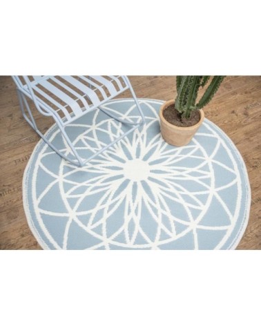 Tapis extérieur rond en polypropylène fairytale bleu clair
