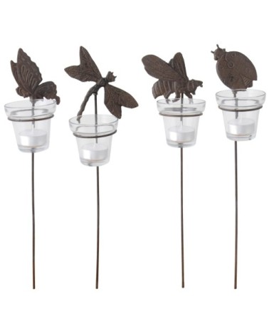 Photophores de jardin sur pique (lot de 4)