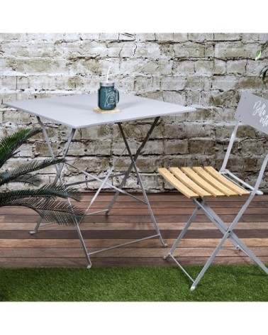 Table de jardin pliante en métal palerme taupe