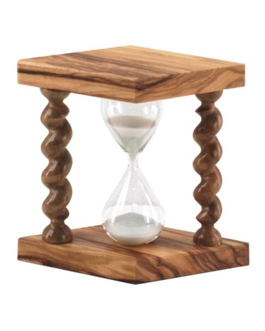 Sablier de décoration en bois d'olivier