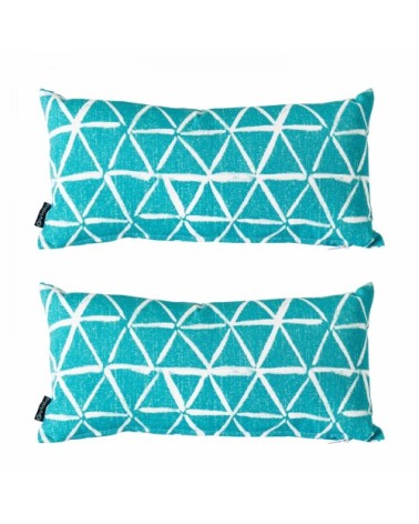 Lot de 2 petits coussins polyester vert 40 x 20 x 8 cm