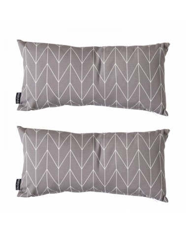 Lot de 2 petits coussins polyester gris 40 x 20 x 8 cm