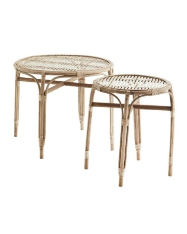 Bout de canapé bambou bois clair 59x59