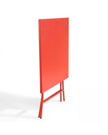 Table de jardin pliante carrée en acier rouge