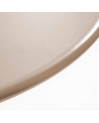 Table de jardin ronde bistro inclinable en acier taupe