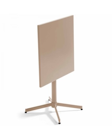 Table de jardin carrée bistro inclinable en acier taupe