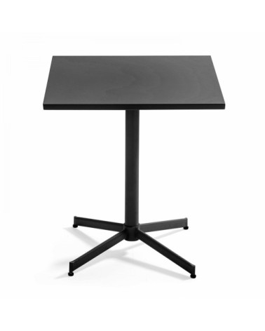 Table de jardin carrée bistro inclinable en acier gris