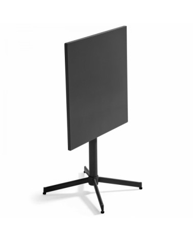 Table de jardin carrée bistro inclinable en acier gris