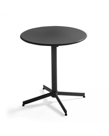Table de jardin ronde bistro inclinable en acier anthracite