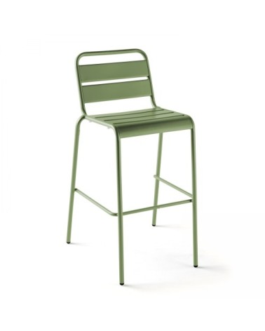 Chaise haute en métal vert cactus