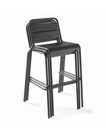 Chaise haute en métal anthracite